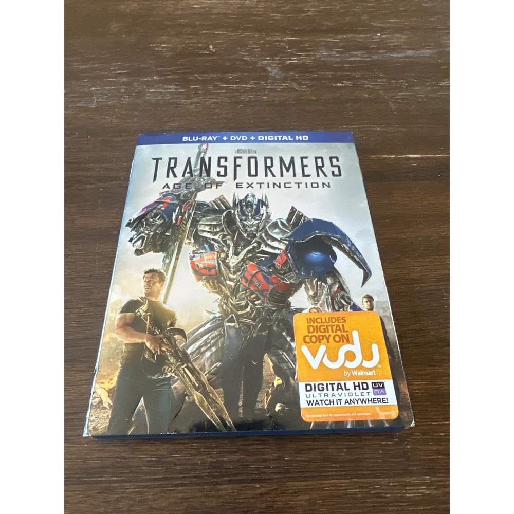 Transformers Age of Extinction Blu-ray DVD Combo Pack Mark Wahlberg Slipcover